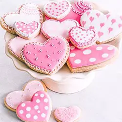 Dekorerade rosa kakor