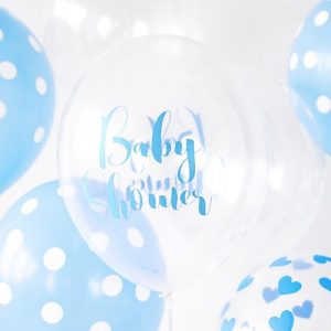 Ballonger Transparent BabyShower Ljusblå
